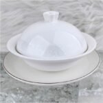 Qingcheng Linglong Four-Leaf Clover Tea Cup with Lid & Saucer Set