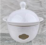 Qingcheng Linglong Lucky Round-Top Lidded Tea Cup with Warmer Set