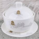 Build Dreams in Penglai Nanhai Porcelain Lidded Tea Cup with Saucer Set