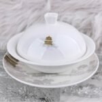 Build Dreams in Penglai Lucky Clover Lidded Tea Cup with Saucer Set