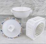 Qingcheng Linglong Double-Handled Lidded Tea Cup with Square Warmer Set - Image 2
