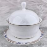 Qingcheng Linglong Round-Top Covered Tea Cup with Saucer Set