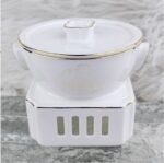Understated Mountain Opulence-View Set: Double-Handled Lidded Stewing Pot + Square Stove