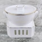 Understated Mountain Opulence-View Set: Double-Handled Lidded Stewing Pot + Square Stove