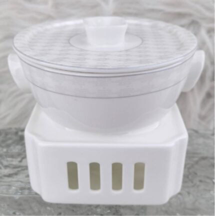 Modern Radiance‑Double‑Ear Flat‑Lid Stew Pot With Square Warmer