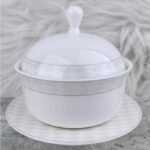 Modern Radiance‑Round‑Knob Stew Pot With Saucer