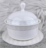 Modern Radiance‑Round‑Knob Stew Pot With Saucer
