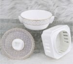"Golden Age" Two-Handled Lidded Tureen + Square Stove - Image 2